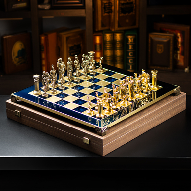 Handcrafted Ancient Rome Chess Set in Greco-Roman Design by Manopoulos