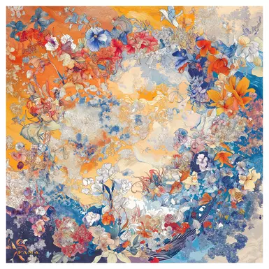 Платок из шелка по мотивам художников-импрессионистов от FAMA (лимитированная коллекция, 65х65 см)