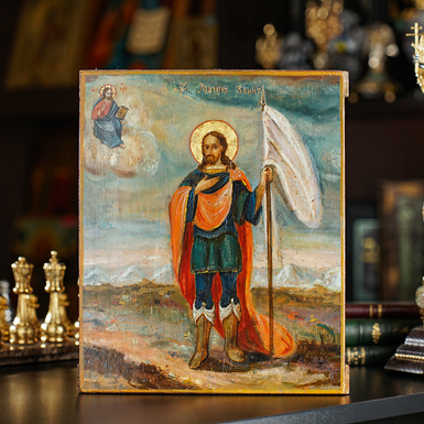 Старовинна ікона Іоанна Воїна середини 19 століття, Слобожанщина
