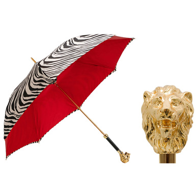 Зонт-трость с ручкой из латуни "Zebra" от Pasotti