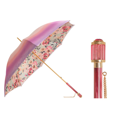 Зонт-трость с ручкой из ацетата "Floral ombre" от Pasotti