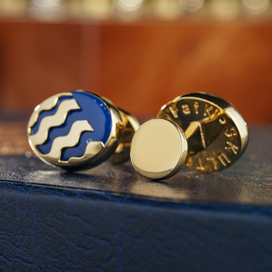 Запонки из позолоченной стали "Waves" от Skultuna