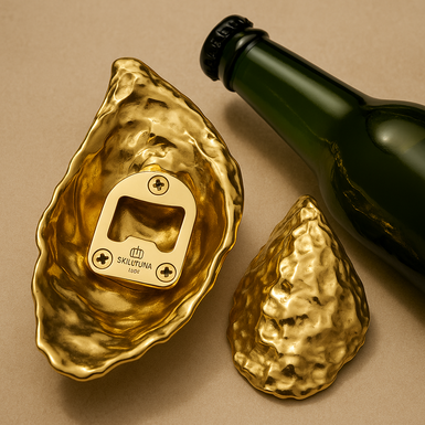 Polished Brass Bottle Opener "Oyster" by Skultuna