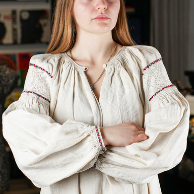 Вышитая женская сорочка на домотканом конопляном полотне (ручная работа), Переяслав, конец 19 – начало 20 века