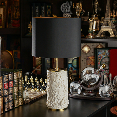 Лампа "Flowers in Black" из камня-композита и латуни от Вячеслава Дидковского