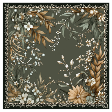 Платок из шелка «Цветочный сад» от FAMA (лимитированная коллекция, 65х65 см)