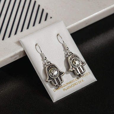 Серьги "Fantasia" из дамасской стали и посеребрения от бренда Anframa