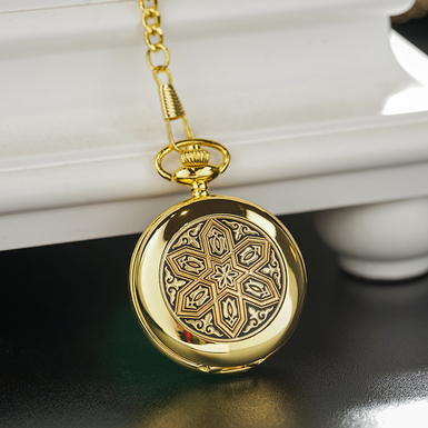 Карманные часы "Treasure" из дамасской стали и позолоты от бренда Anframa