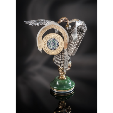 Печать "Сокол" из серебра, нефрита и ювелирной эмали от Lobortas