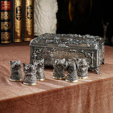 Набор "Охотничий Трофей" из серебряного ларца с ритонами от Ювелирного Дома Андрея Ковалика