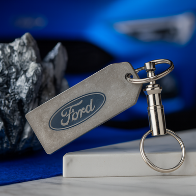 Автомобильный титановый брелок "Ford" со швейцарским карабином "Victorinox"
