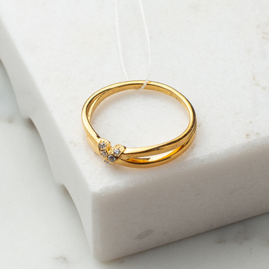 Серебряное кольцо с фианитами и позолотой "Starry Dream"