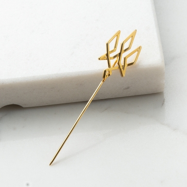 Серебряная шпилька с позолотой "Тризуб"