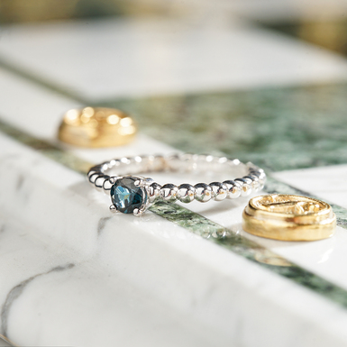 Серебряное кольцо с лондонским топазом "Ocean Crown"