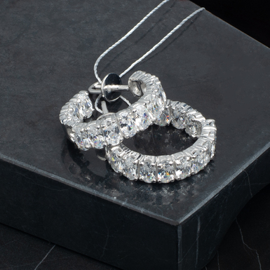 Серебряные серьги с фианитами "Mountain diamonds"