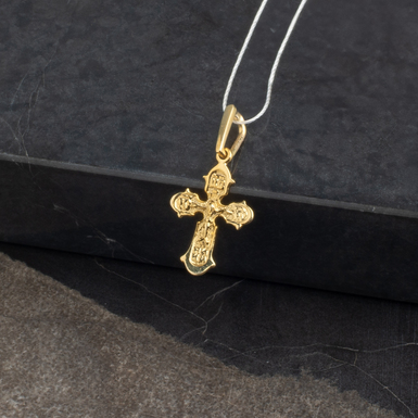 Серебряный крестик с позолотой "Angels Jewelry"