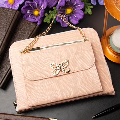 Genuine Leather Clutch Notebook "Butterfly" by Helper Book