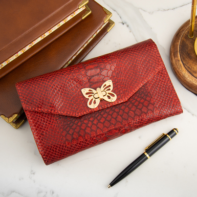 Блокнот-клатч из натуральной кожи "Burgundy" от Helper Book