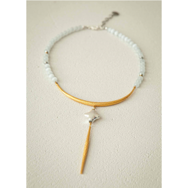 Колье ELOISE с кошачьим глазом и серебряной звездой SAMOKISH