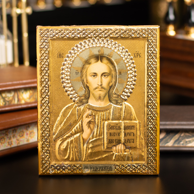 Старовинна ікона Господа Вседержителя 1896 року, фабрика Жако (без реставрації)