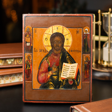 Старовинна ікона Господа Вседержителя з предстоящими першої половини 19 століття, центральні регіони православ'я