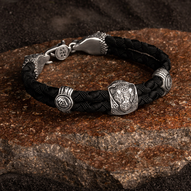 Чоловічій срібний браслет "Одін всемогутній" від Arhaika