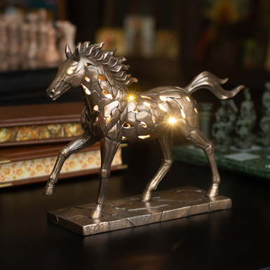 Статуэтка с бронзовым покрытием и подсветкой "Galloping horse" от Italfama