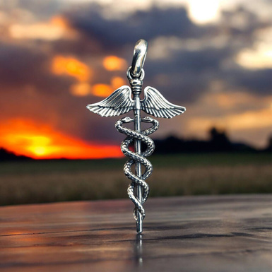 Срібна підвіска-амулет "Кадуцій" (без ланцюжка) від Arhaika