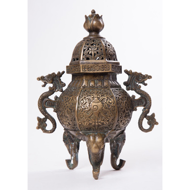 Бронзовая благовонная горелка "Aroma", Китай, конец 19-го века