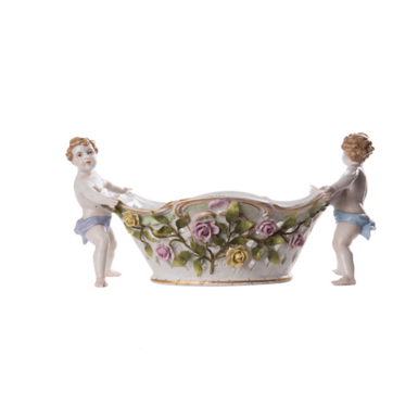 Фарфоровая конфетница "Cupids" мануфактуры Schierholz Porcelain Manufactory, Германия, 2 половина 20-го века