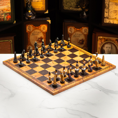 Шахматный набор "Crown of Osiris" с кожаной доской и расписанными вручную тематическими фигурками от ITALFAMA