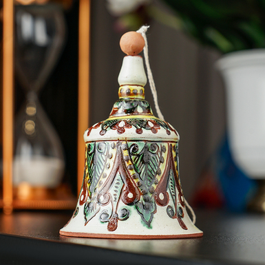 Керамический колокольчик "Косовская мальовка" ручной работы