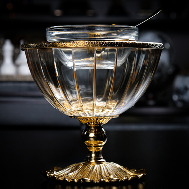 Хрустальная икорница с позолотой "Luce di Cristallo" Cre Art, Италия