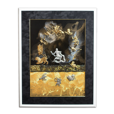 Декоративное панно "Золото и серебро судьбы" ручной работы