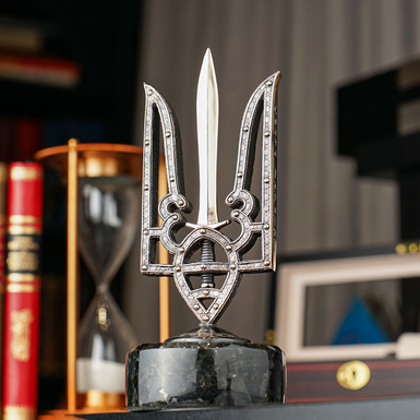 Бронзовая скульптура "Меч свободы" на постаменте из лабрадорита (21 см)