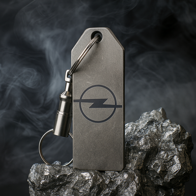 Титановый брелок "Opel" со швейцарским карабином "Victorinox" (1997)