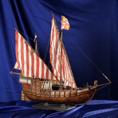 Деревянная модель каравеллы "Пинта" из эскадры Колумба ручной работы