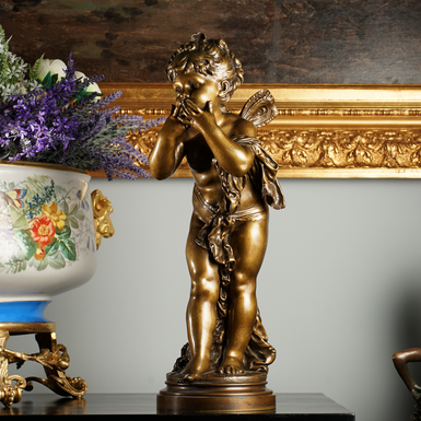 Antique bronze sculpture "Flower fairy" (7 kg), France, late 19th - early 20th century