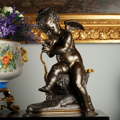 Antique bronze sculpture "Cupid" (8 kg), France, 2nd half of the 19th century