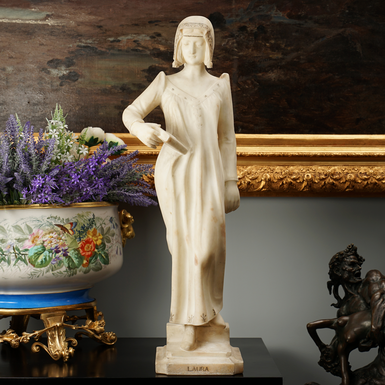 Antique alabaster sculpture "Laura" (6 kg), Europe, first half of the 20th century