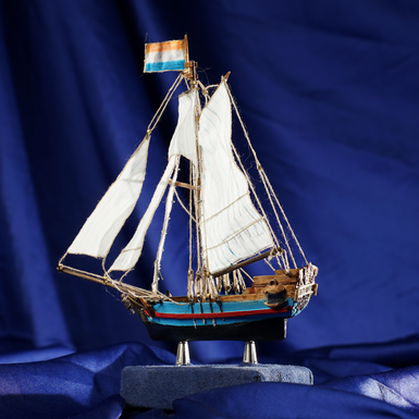 Деревянная модель голландского коммерческого судна 18 века ручной работы