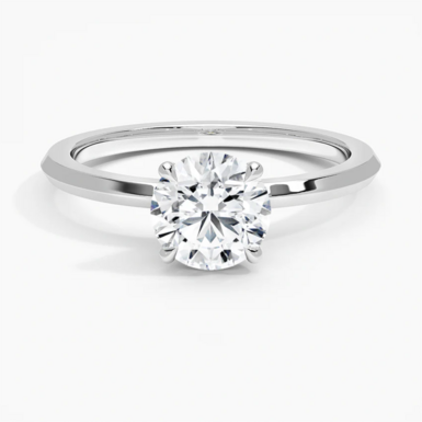 Кольцо-солитер (тиффани) "Allure" из белого золота, с экологически выращенным бриллиантом (общая каратность – 1 карат)
