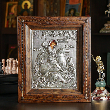 Посріблена ікона Георгія Побідоносця