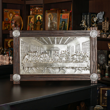 Посеребрённый образ Тайной Вечери