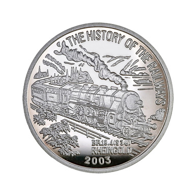 Серебряная монета "History of the Rheingold Railways", 7 вон