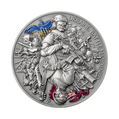 Срібна монета "Ukraine. Battle hardened", 10 седі (2024)