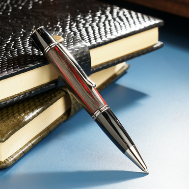 "Wine" ballpoint pen made of wood and jewelry resin by Kaminsky Studio