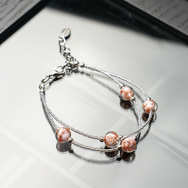 Браслет "Персиковые краски" из муранского стекла