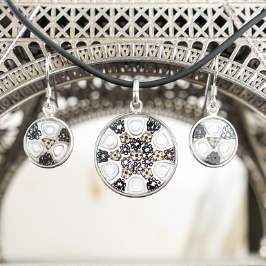 Серьги и кулон "Красота" из муранского стекла