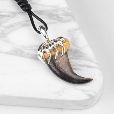 Подвеска "Tooth" из серебра 925 пробы и рубином